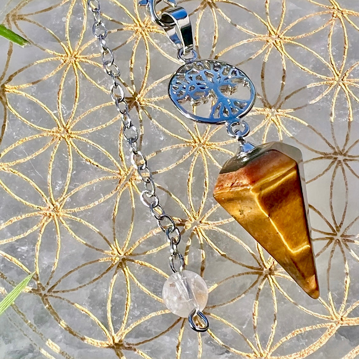 Pendule Arbre de Vie – Œil de Tigre | Protection & Ancrage