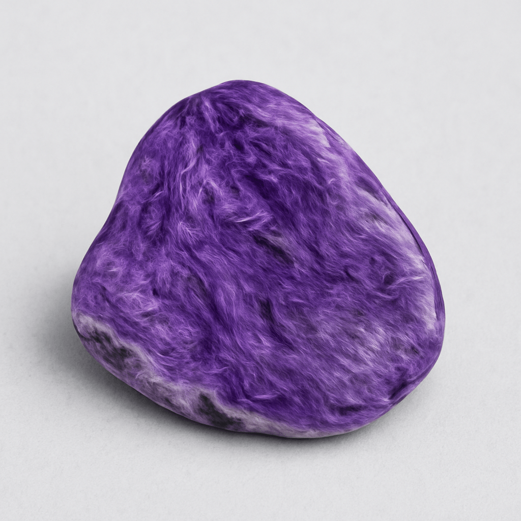 Charoïte, pierre violette, éveil spirituel, chakra coronal, transmutation, libération émotionnelle, lithothérapie, L’Harmonie Précieuse 
