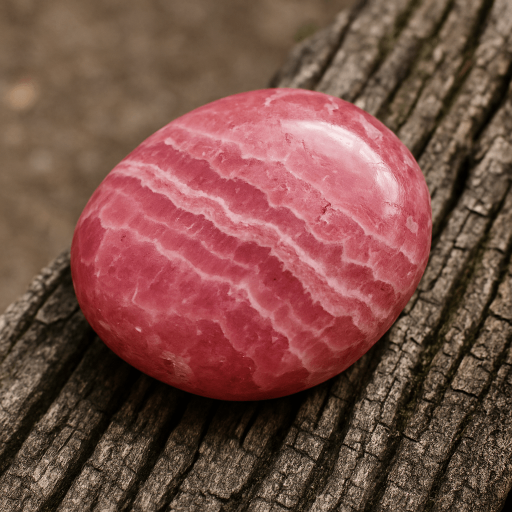 Rhodochrosite, pierre rose intense, chakra cœur, guérison émotionnelle, amour de soi, lithothérapie, L’Harmonie Précieuse
