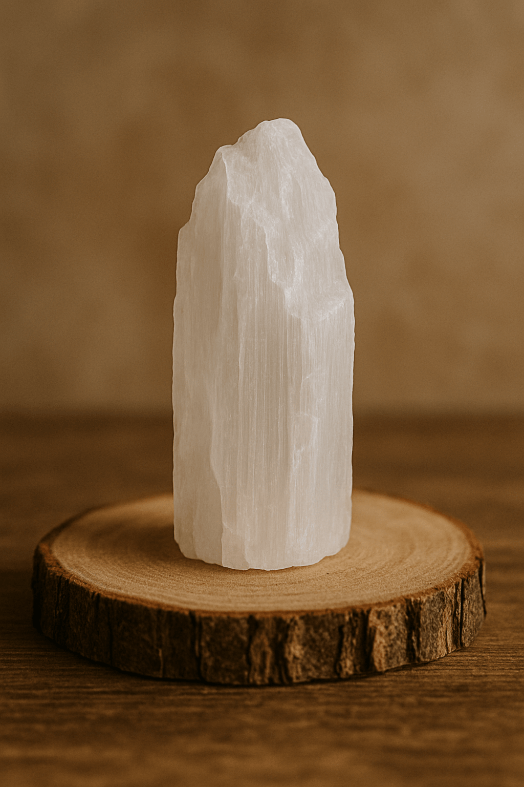 Sélénite, pierre blanche, chakra coronal, purification énergétique, intuition, lune, lithothérapie, L’Harmonie Précieuse