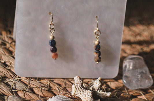 Noema – Boucles d’oreilles en Pietersite | Vision & Transformation Intérieure