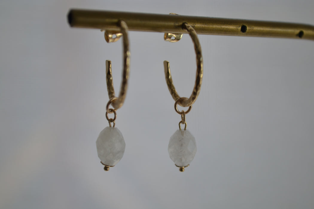 Aëla – Boucles d’oreilles – Pierre de Lune | Intuition & Féminin sacré