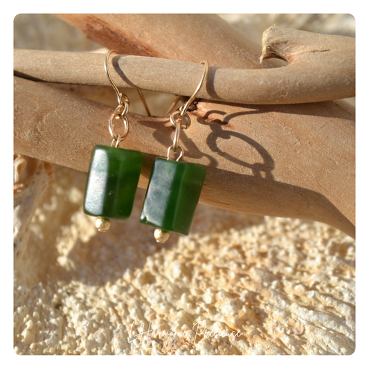 Kalua – Boucles d’oreilles en Jade Néphrite | Paix & Harmonie Intérieure
