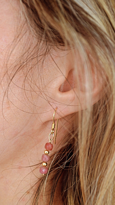 Aurélya – Boucles d’oreilles en Rhodochrosite | Guérison & Douceur du Cœur